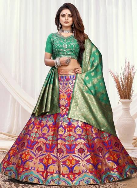 Green Colour Rama Raazi New Designer Ethnic Wear Exclusive Lehenga Choli Collection 11033
